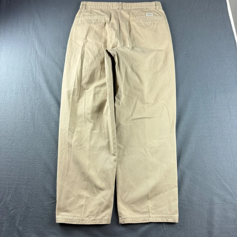 Vintage USA Polo Ralph Lauren Pants Mens 34x31 (Fits 33x30) Beige Double Pleated